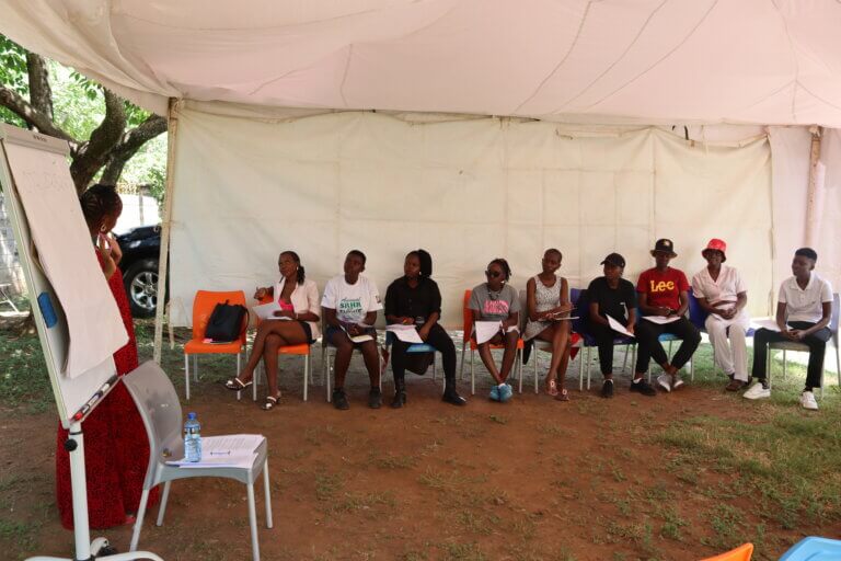 Participants at the knowledge based session learning about the abortion laws