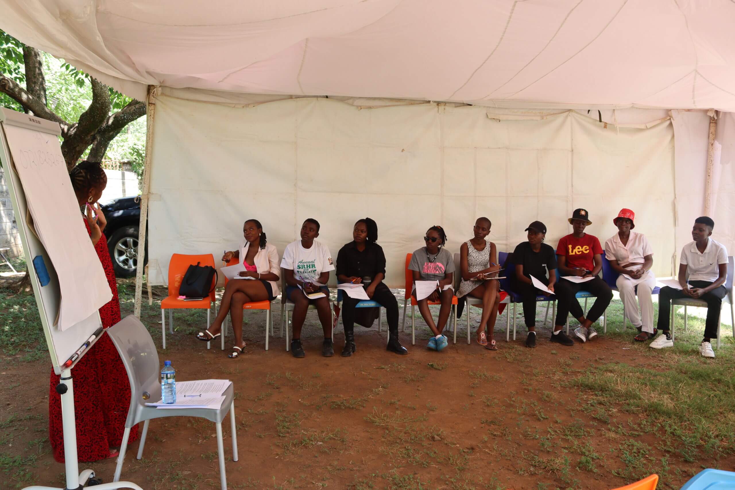 Participants at the knowledge based session learning about the abortion laws